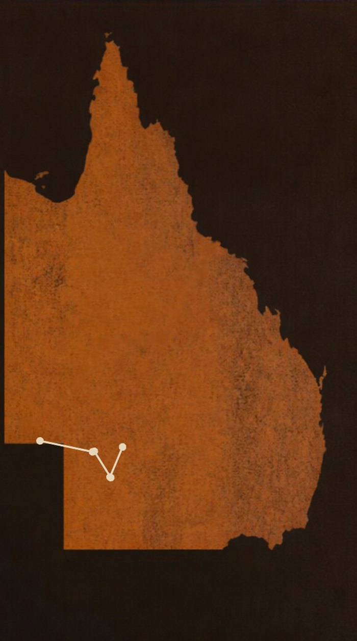 Route map of Channel Country across Queensland