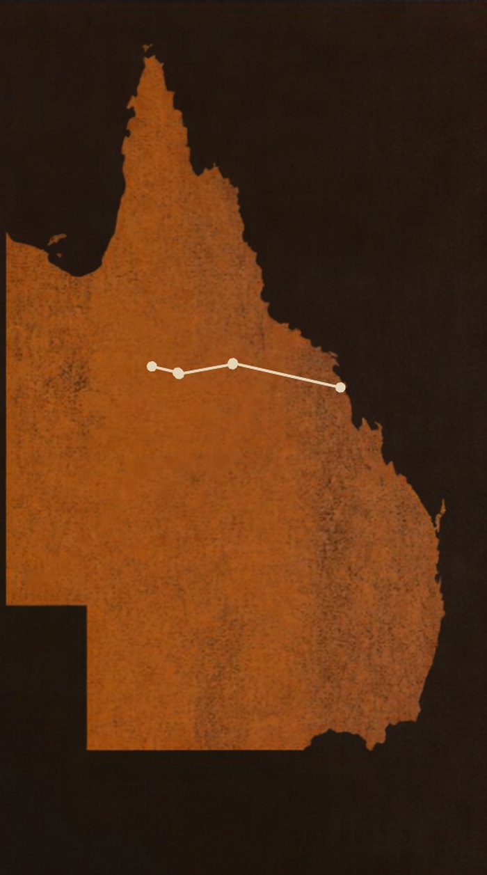 Route map of The North across Queensland