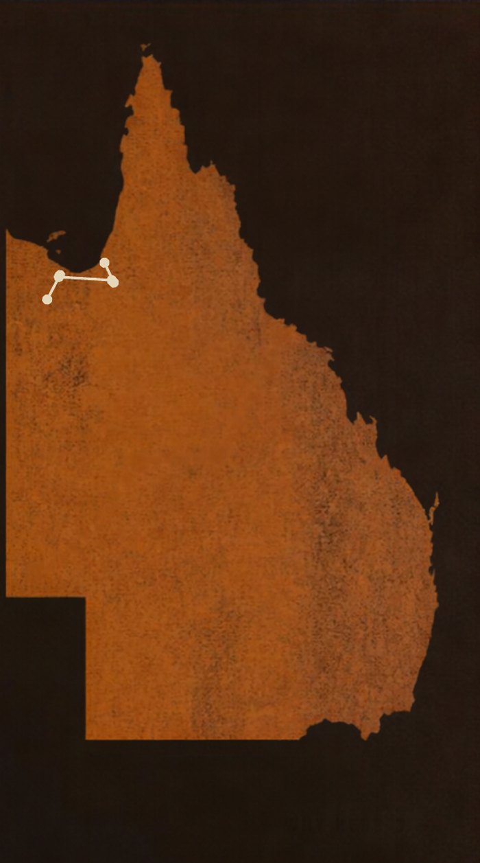 Route map of The Gulf across Queensland